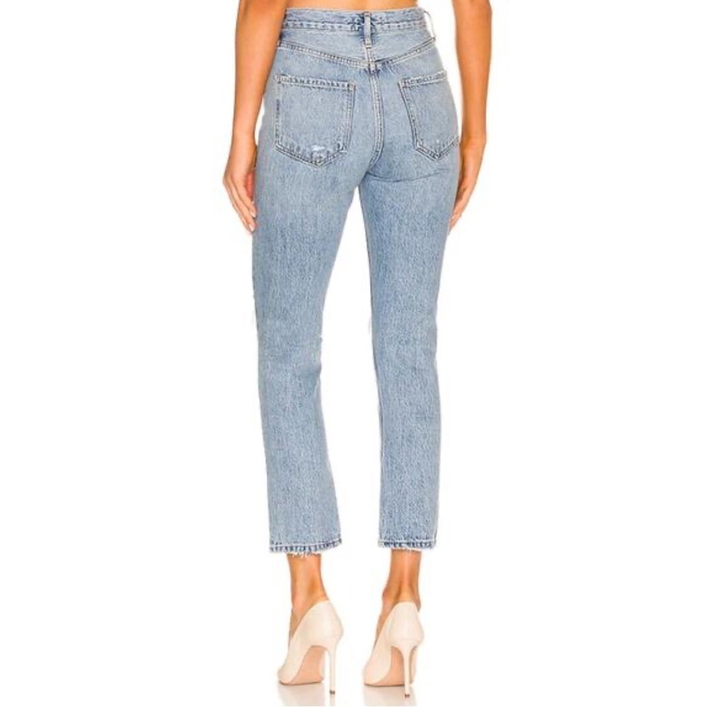 AGOLDE Riley High Rise Straight Crop Distressed Jeans - Picture 4 of 16